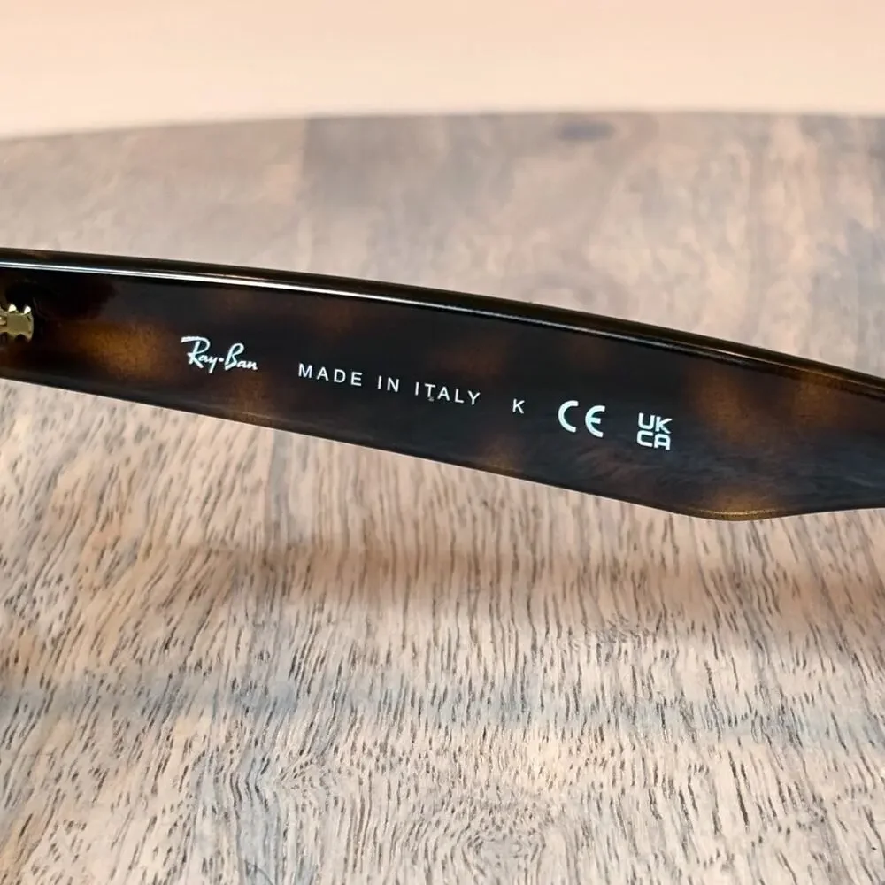 Ray-Ban RB2132 New Wayfarer Tortoise Sunglasses Green Lens 902/L 55mm 18 145